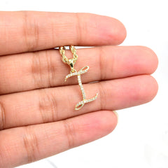 10k Yellow Gold Initial H Pendant 0.17 CTW Natural Diamond 1.1g Alphabet Charm