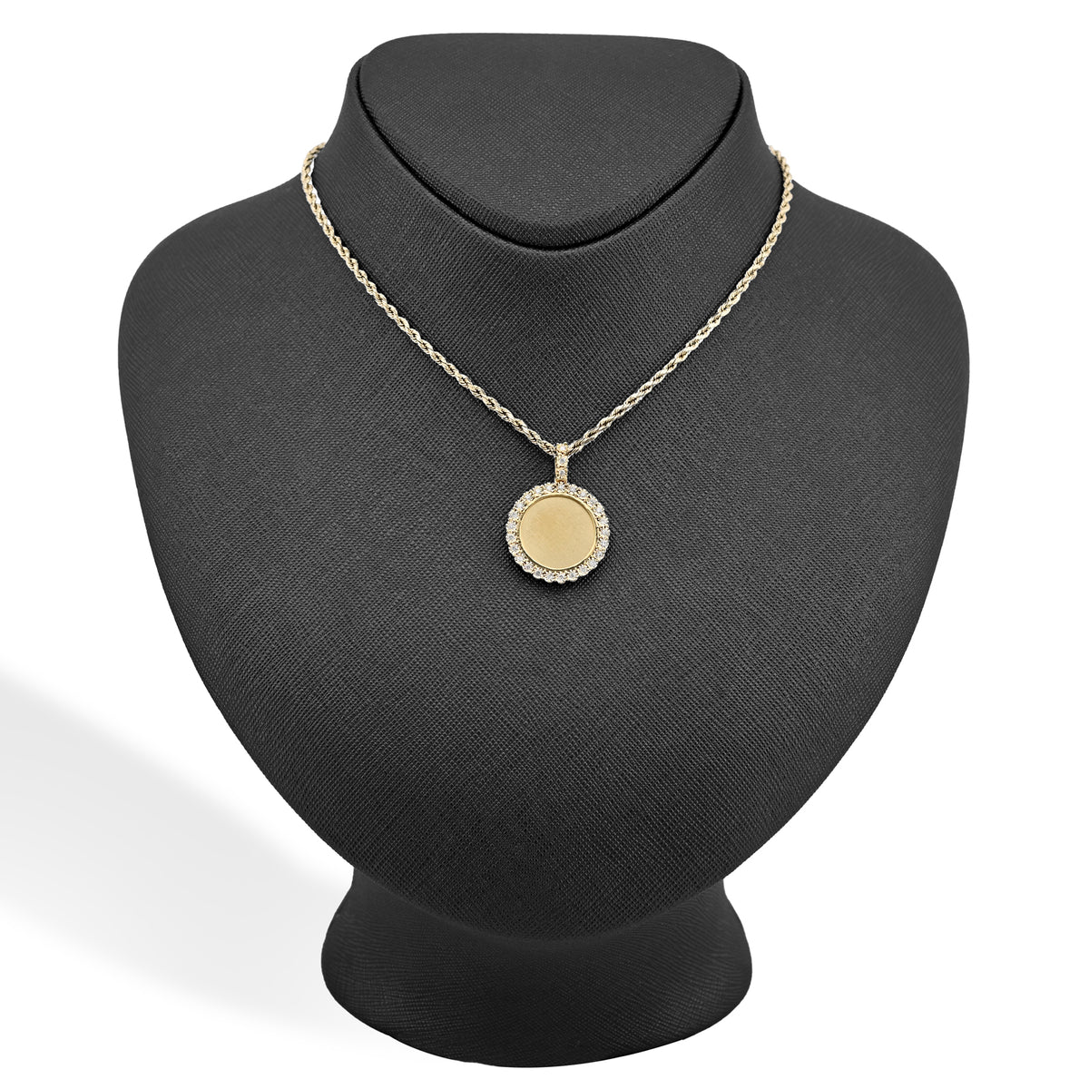 10k Yellow Gold 0.24CT Natural Diamond Round Medallion Memory Pendant 3.8g Charm