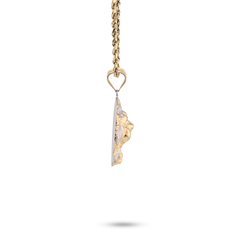 1/10th 10k Gold Bonded 925 Diamond Cut 3D Two Tone Lion Head Pendant 2.3g Charm