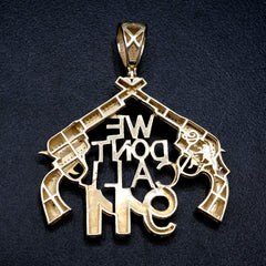 10k Yellow Gold 1.05CTW Natural Round & Baguette Diamond Gun Pendant 9.6g Charm