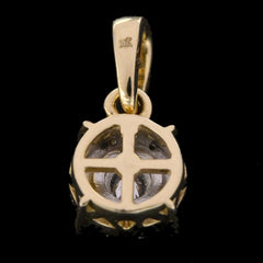 10k Yellow Gold 0.25CTW Diamond Round Solitaire Fanuc Design Pendant 1.5g Charm