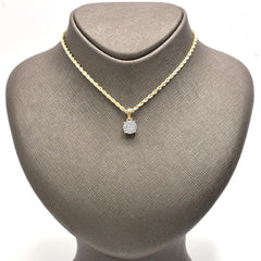 10k Yellow Gold 0.25CTW Diamond Round Solitaire Fanuc Design Pendant 1.5g Charm