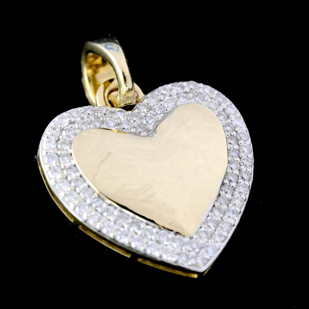 Womens 10k Yellow Gold Heart Pendant 0.45CTW Natural Diamonds 2.7g Classic Charm