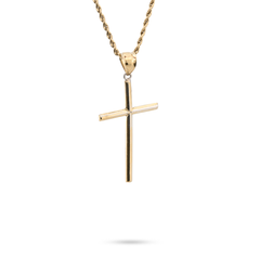 1/10th 10k Gold Bonded 925 Two Tone Thin Diamond Cut Cross Pendant 1.4gms Charm