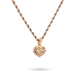 10k Yellow Gold 2gm 1CTW Natural Diamond Puffed Heart Shape Pendant Womens Charm