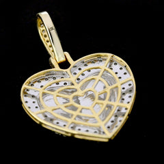 Womens Genuine 10k Yellow Gold Heart Pendant 0.80CTW Natural Diamonds 3.1g Charm