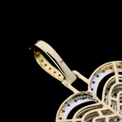 Pure 10k Three Tone Gold 1 CTW Natural Diamond 3 Layer Heart Pendant 3.21g Charm