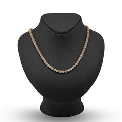 6MM 10k Yellow Gold 16.89CTW Diamond 41.6g Flower Setting Tennis Chain 22 Inches