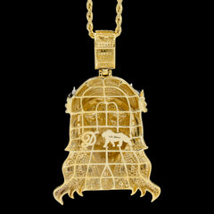 10k Yellow Gold 3.85CTW Natural Round Diamond Jesus Head Pendant 23.7g Charm