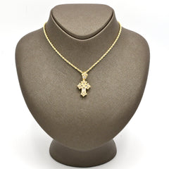 10k Yellow Gold 0.75CTW Natural Round Diamond Cross Pendant Religious 4.7g Charm