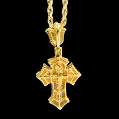 10k Yellow Gold 0.75CTW Natural Round Diamond Cross Pendant Religious 4.7g Charm