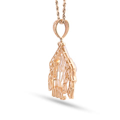 10k Yellow Gold 10g 1.05CTW Natural Diamond "WE DONT CALL 911" Gun Pendant Charm