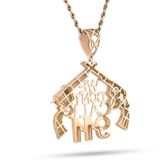 10k Yellow Gold 10g 1.05CTW Natural Diamond "WE DONT CALL 911" Gun Pendant Charm