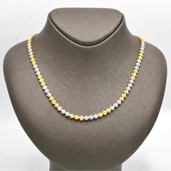 Women 10k Two Tone Gold 4.85CT Natural Diamond Heart Chain 18In Necklace - 16.5g