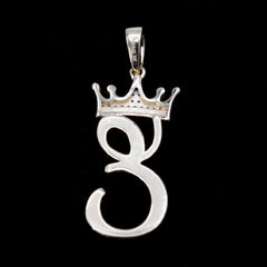 10k Yellow Gold Initial E Crown Pendant 0.15CT Pure Diamond 1.44g Alphabet Charm