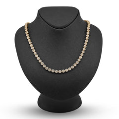 10k Yellow Gold 16 CTW Natural Diamond 6MM Flower Setting Tennis Chain 49.9gms