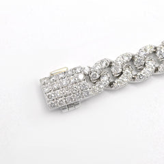 Mens 4.8 CTW Cuban Link Natural Diamond Bracelet 10k White Gold 17g 7Inch Armlet