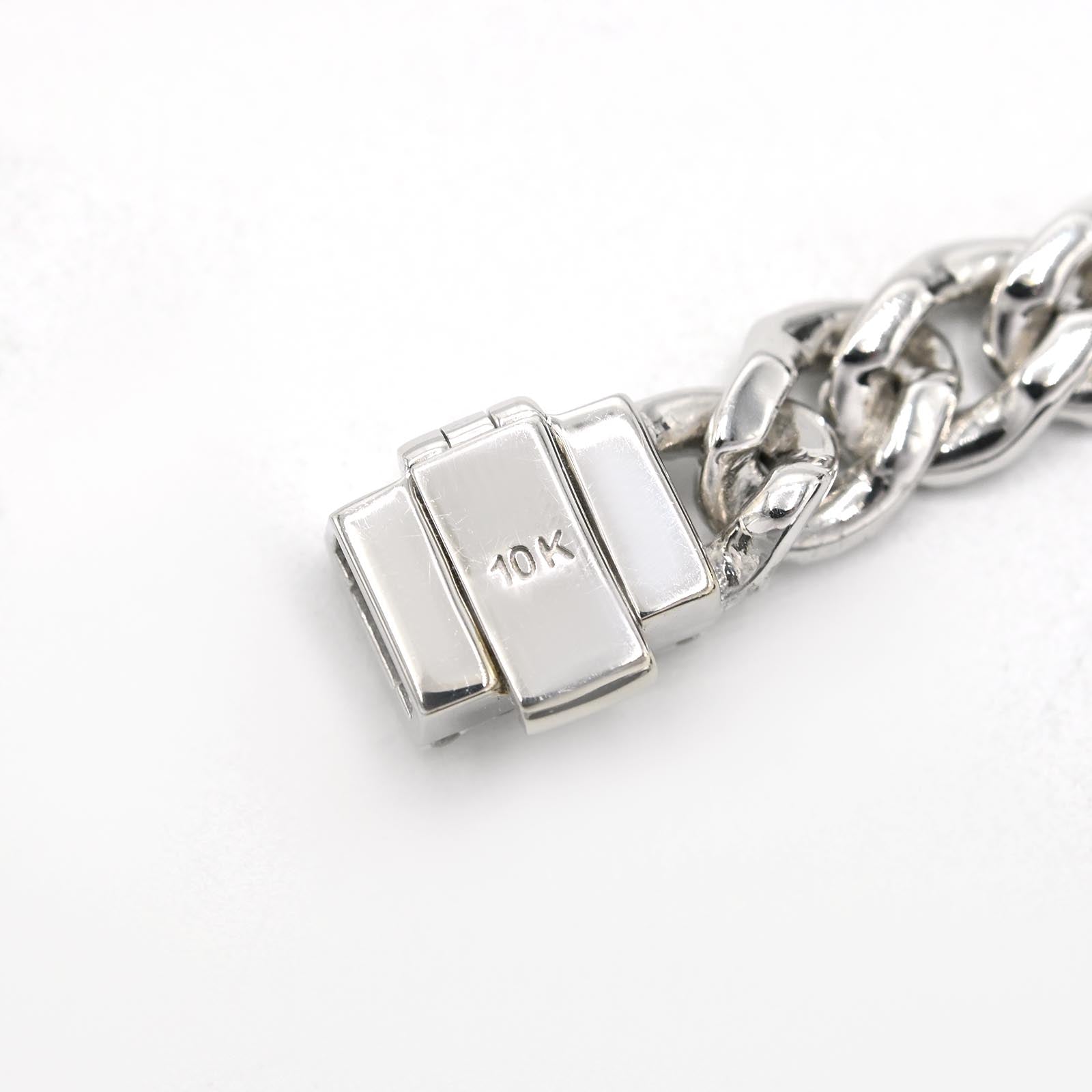 Mens 4.8 CTW Cuban Link Natural Diamond Bracelet 10k White Gold 17g 7Inch Armlet