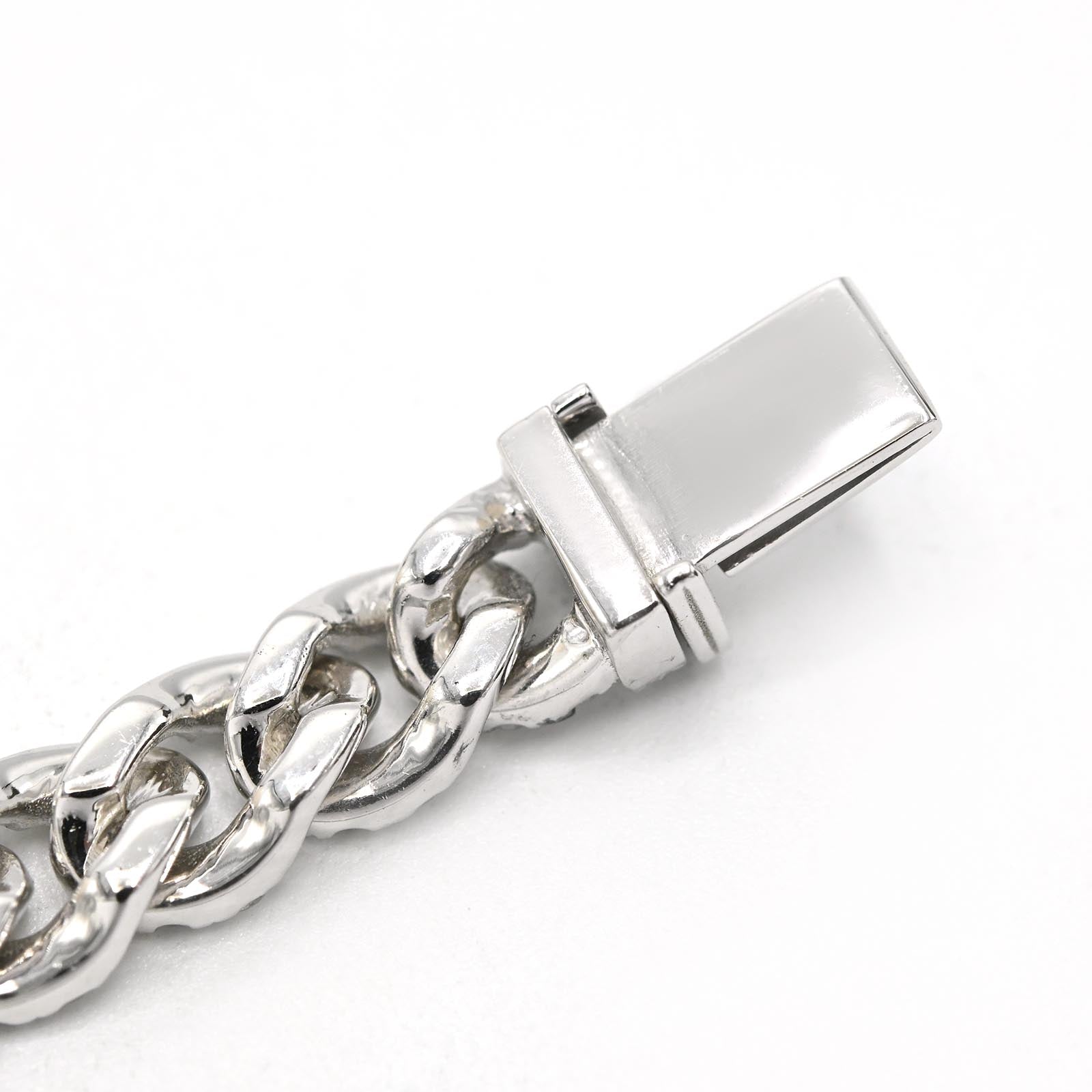 Mens 4.8 CTW Cuban Link Natural Diamond Bracelet 10k White Gold 17g 7Inch Armlet