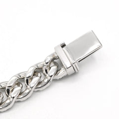 6.5MM 10k White Gold 7 Inch 4.8CTW Natural Diamond Cuban Link Bracelet 17grams