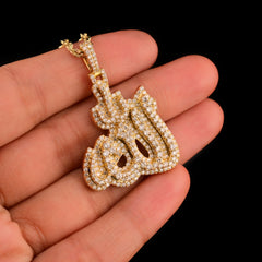 Pure 10k Yellow Gold 2.31CTW Natural Diamond Allah Pendant 13g Religious Charm
