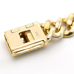 6MM 10k Yellow Gold 8 Inch 3.6CTW Natural Diamond 12.9gms Cuban Link Bracelet