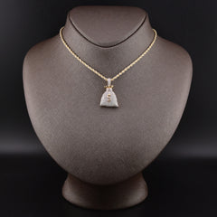 10k Yellow Gold 1.48CTW Natural Round Diamond Money Bag Pendant 6.3g Charm
