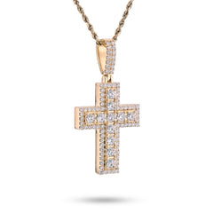 10k Yellow Gold 12.1gm 4.23CTW Lab Grown Diamond Big Pointer Cross Pendant Charm
