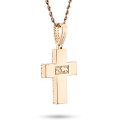 10k Yellow Gold 12.1gm 4.23CTW Lab Grown Diamond Big Pointer Cross Pendant Charm
