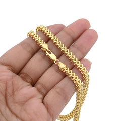 4MM Franco Chain Real 1/10th 10k Yellow Gold Bonded 925 Silver 18 Inch Neckalce