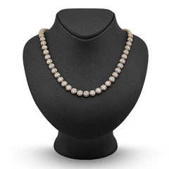 8MM 10k Yellow Gold 14CTW Baguette/Round Diamond 44.4g Iced Cluster Tennis Chain