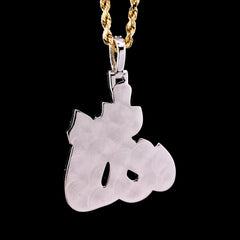 10k White Gold 2.31CTW Natural Diamond Allah Pendant 13.5g Religious 25MM Charm