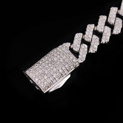 10k White Gold Mens 2.98CTW Natural Diamond Cuban Bracelet 19.8g 8 Inch Armlet