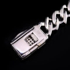 10k White Gold Mens 2.98CTW Natural Diamond Cuban Bracelet 19.8g 8 Inch Armlet