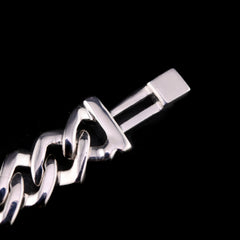 10k White Gold Mens 2.98CTW Natural Diamond Cuban Bracelet 19.8g 8 Inch Armlet