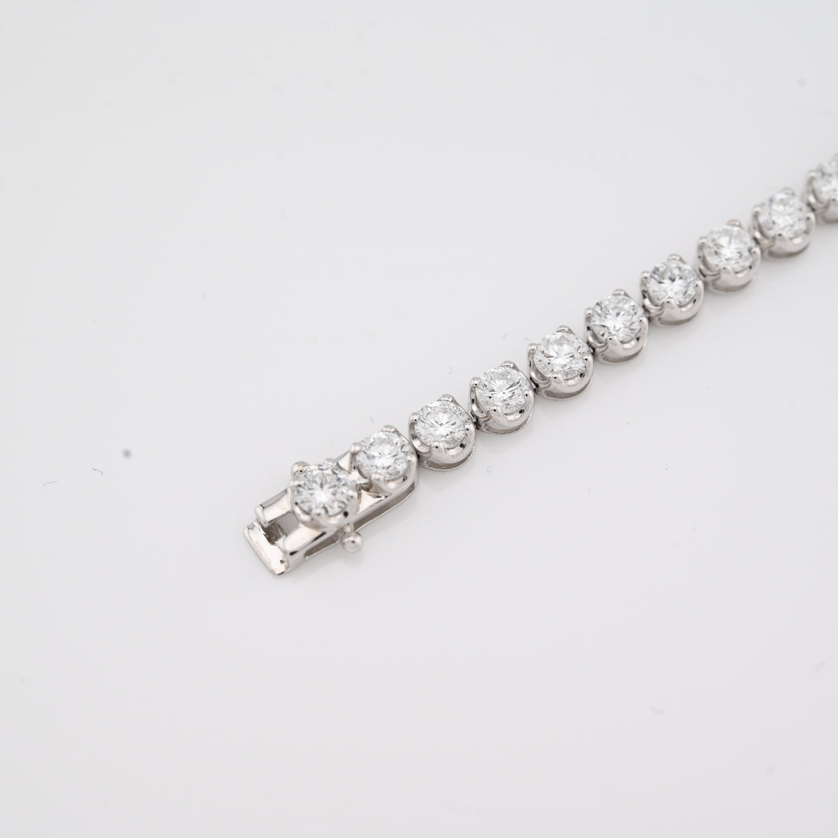 4MM Pure 10k White Gold 5.8gms 5 CTW Lab Grown Diamond 7 Inch Tennis Bracelet