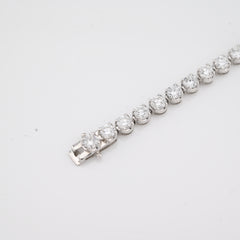 4MM Pure 10k White Gold 5.8gms 5 CTW Lab Grown Diamond 7 Inch Tennis Bracelet