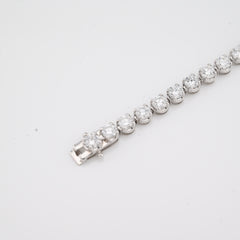 4MM Pure 10k White Gold 5.8gms 5 CTW Lab Grown Diamond 7 Inch Tennis Bracelet