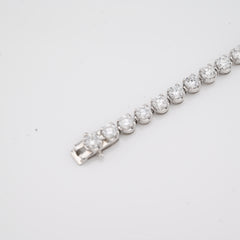 4MM Pure 10k White Gold 5.8gms 5 CTW Lab Grown Diamond 7 Inch Tennis Bracelet