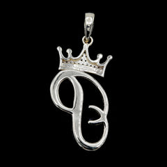 10k Yellow Gold Initial P Crown Pendant 0.16CT Pure Diamond 1.52g Alphabet Charm
