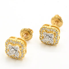 Ladies 10k Yellow Gold 4 Leaves Clover Earring 0.25CT Natural Diamonds 1.6g Stud