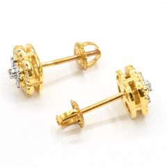 Ladies 10k Yellow Gold 4 Leaves Clover Earring 0.25CT Natural Diamonds 1.6g Stud