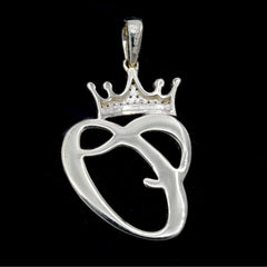 10k Yellow Gold Initial O Crown Pendant 0.20CT Pure Diamond 1.81g Alphabet Charm