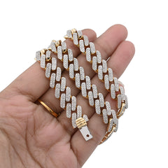 11MM 10k Yellow Gold 6.74CTW Natural Diamond Prong Cuban Chain 63.9gms Necklace