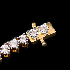 10k Yellow Gold Men 0.78CTW Natural Diamond Tennis Bracelet 7g 7In Armlet