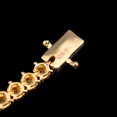 10k Yellow Gold Men 0.78CTW Natural Diamond Tennis Bracelet 7g 7In Armlet