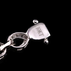 10k White Gold 2.74CTW Natural Diamond Infinity Heart Womens Bracelet 13.2grams