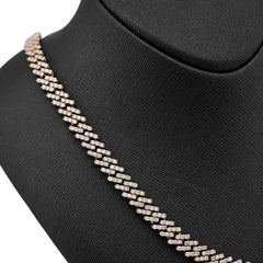 10k Rose Gold 62.4g 18CTW Natural Diamond 8MM Cuban Link Chain 21 Inch Necklace