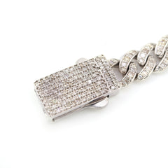 10k White & Rose Gold Women 3.18CT Diamond Cuban Heart Bracelet 13.8g 7In Armlet