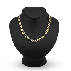 8MM Mens 30g 1/10th 10k Yellow Gold Bonded 925 Cuban Link Chain 22 Inch Necklace